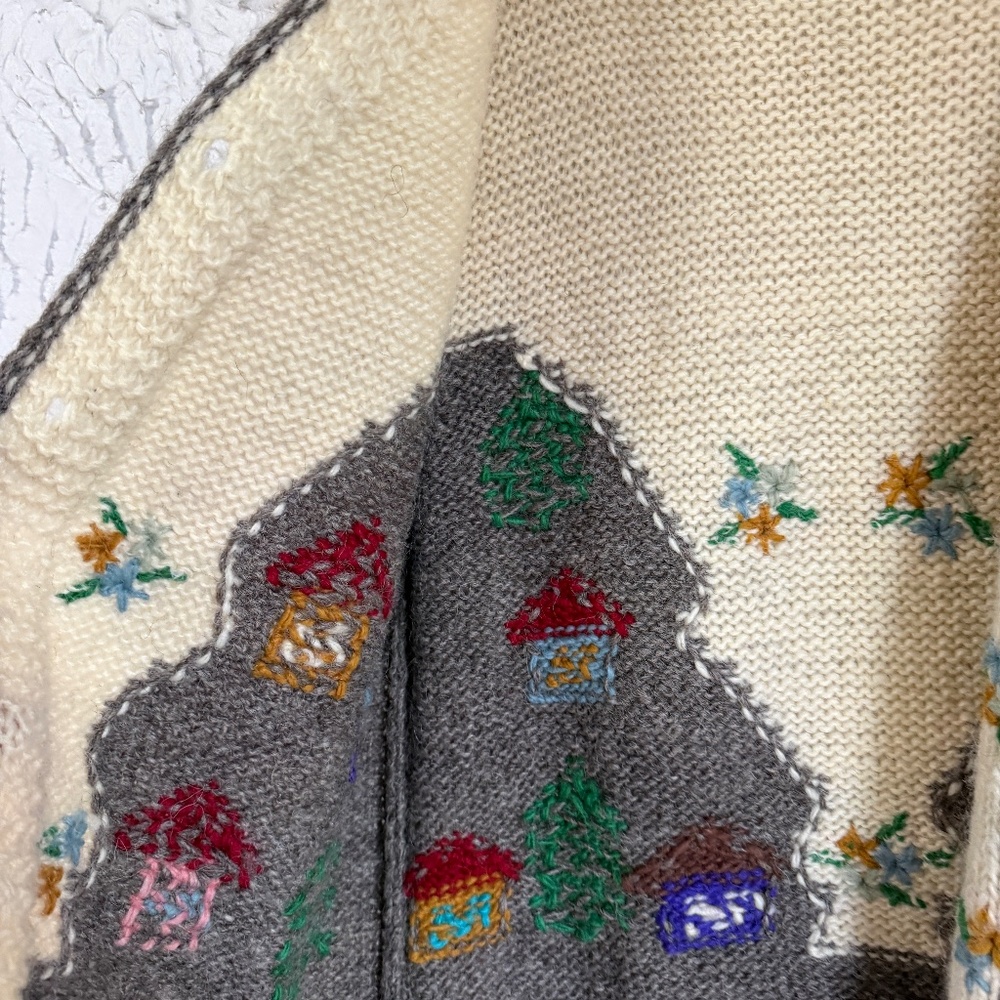 Vintage Lambswool Folk Art Sweater Vest Cottagecore - Picture 8 of 9